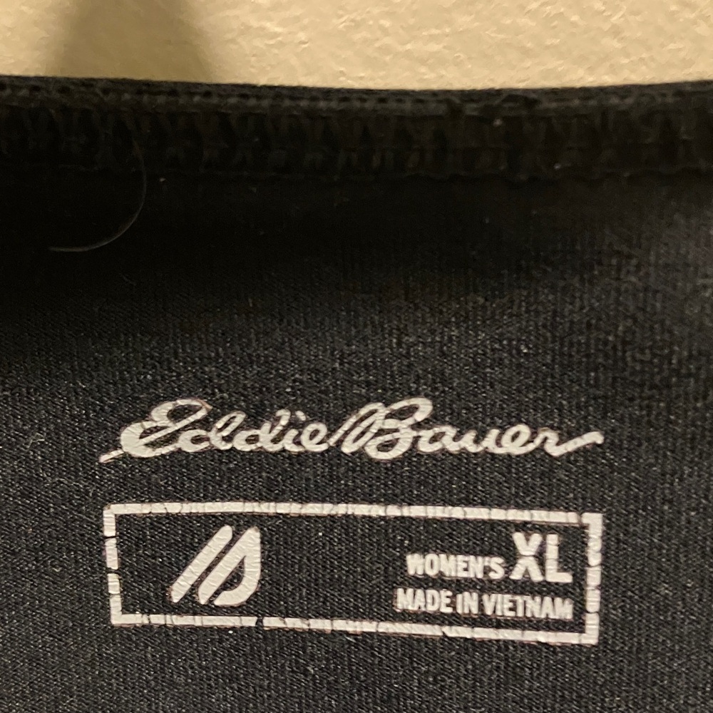 VG-EUC Eddie Bauer Women's XL Black Crossover Leggings - Picture 2 of 7